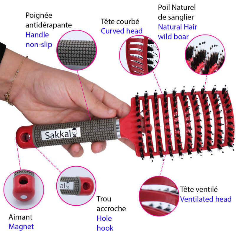 Brosse à Cheveux En Poils De Sanglier – Image 2